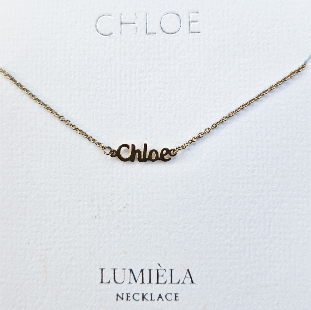 Chloe Script Name Chain Goldtone Necklace